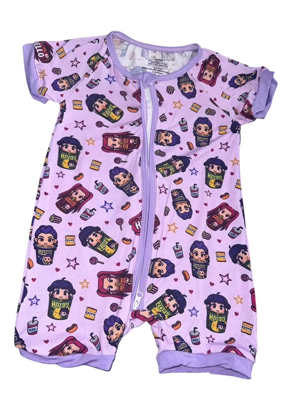 💜🎤 NWT K-Pop Bamboo Shorty Zippy | Size 12–18 Months 🎤💜 - Picture 1 of 4